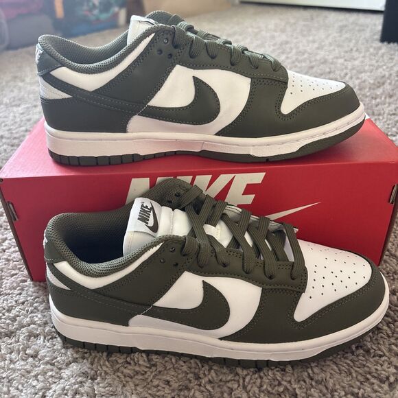 Nike Dunk Low White Medium Olive DD1503-120 Women’s Size 8.5 Shoes Sneaker - Picture 4 of 8